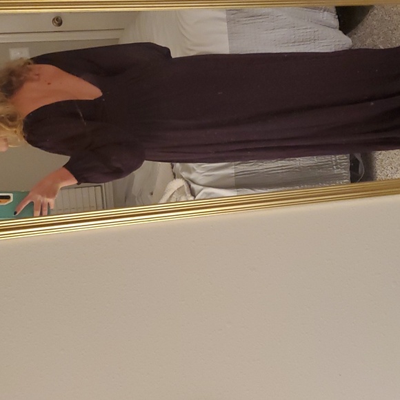 Lulu's Plum Chiffon Evening/Bridesmaid Gown size: S (fits s/m 4-6) - Picture 2 of 3